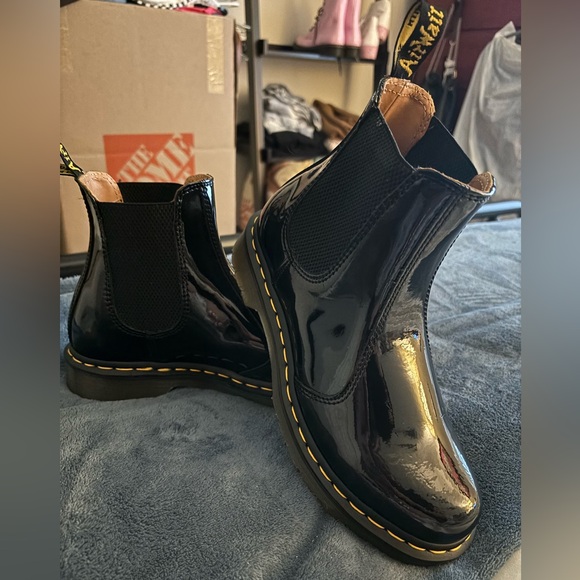 Dr.Martens #2976 Patent Black Leather Chelsea Booties - Picture 4 of 7